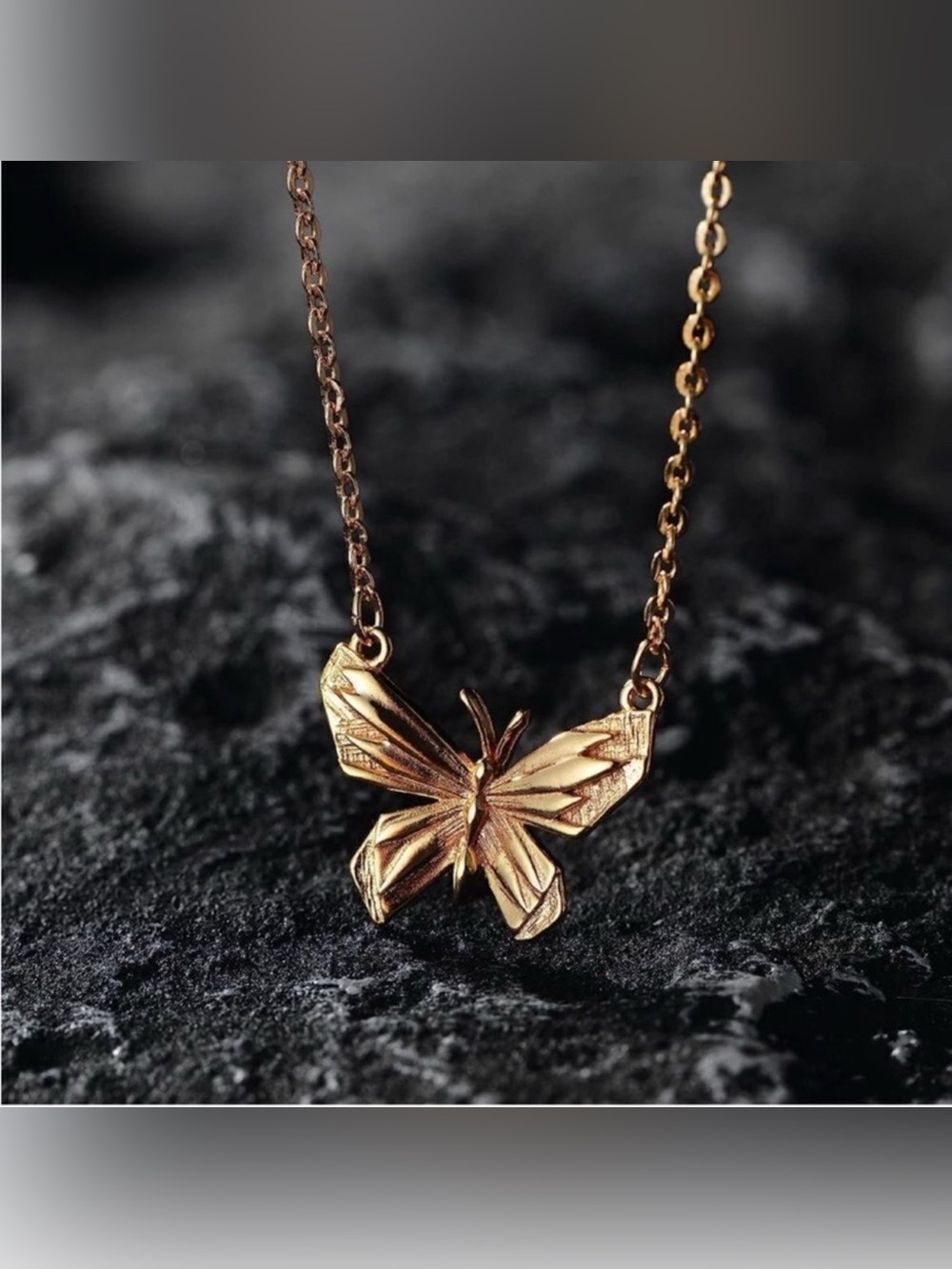 14k Gold Plated Butterfly Pendant Necklace